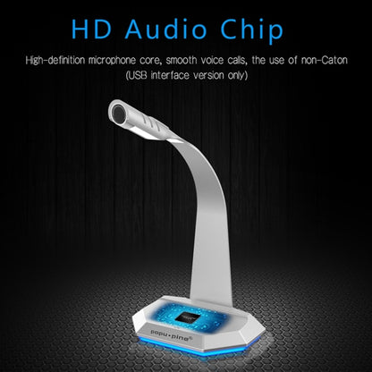 K3 Desktop Omnidirectional USB Wired Dual Mic Condenser Microphone with LED Night Light, Compatible with PC / Mac for Live Broadcast, Show, KTV, etc(Silver) - Microphone by buy2fix | Online Shopping UK | buy2fix