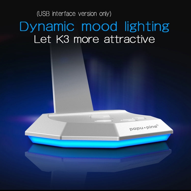 K3 Desktop Omnidirectional USB Wired Dual Mic Condenser Microphone with LED Night Light, Compatible with PC / Mac for Live Broadcast, Show, KTV, etc(Silver) - Microphone by buy2fix | Online Shopping UK | buy2fix