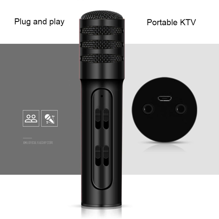 BGN-C7 Condenser Microphone Dual Mobile Phone Karaoke Live Singing Microphone Built-in Sound Card(Black) - Microphone by buy2fix | Online Shopping UK | buy2fix