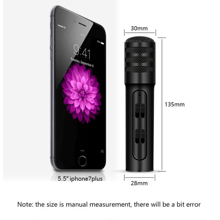 BGN-C7 Condenser Microphone Dual Mobile Phone Karaoke Live Singing Microphone Built-in Sound Card(Black) - Microphone by buy2fix | Online Shopping UK | buy2fix