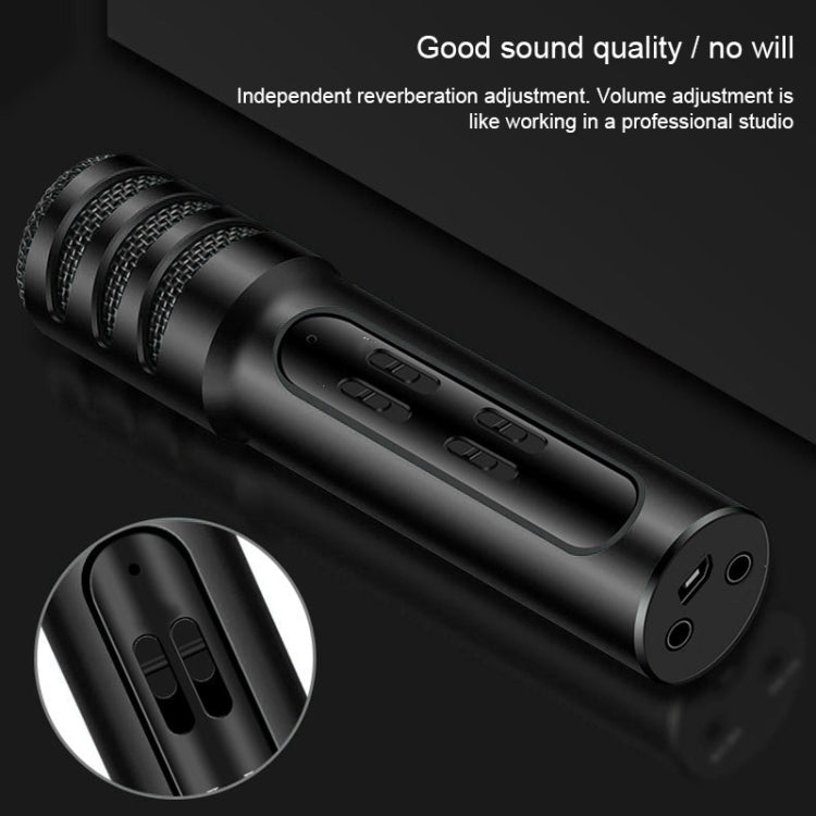 BGN-C7 Condenser Microphone Dual Mobile Phone Karaoke Live Singing Microphone Built-in Sound Card(Black) - Microphone by buy2fix | Online Shopping UK | buy2fix