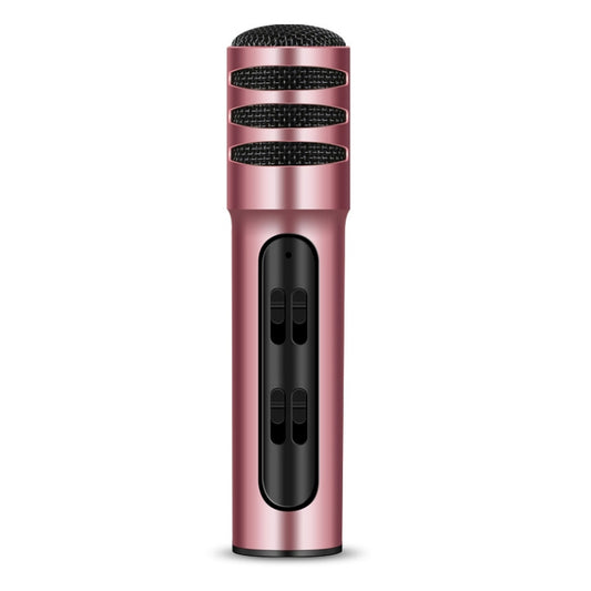 BGN-C7 Condenser Microphone Dual Mobile Phone Karaoke Live Singing Microphone Built-in Sound Card(Pink) - Microphone by buy2fix | Online Shopping UK | buy2fix