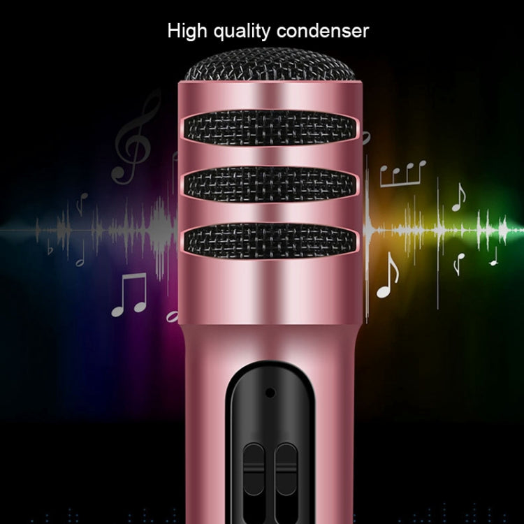BGN-C7 Condenser Microphone Dual Mobile Phone Karaoke Live Singing Microphone Built-in Sound Card(Pink) - Microphone by buy2fix | Online Shopping UK | buy2fix