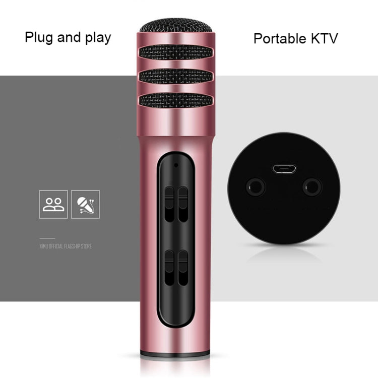 BGN-C7 Condenser Microphone Dual Mobile Phone Karaoke Live Singing Microphone Built-in Sound Card(Pink) - Microphone by buy2fix | Online Shopping UK | buy2fix