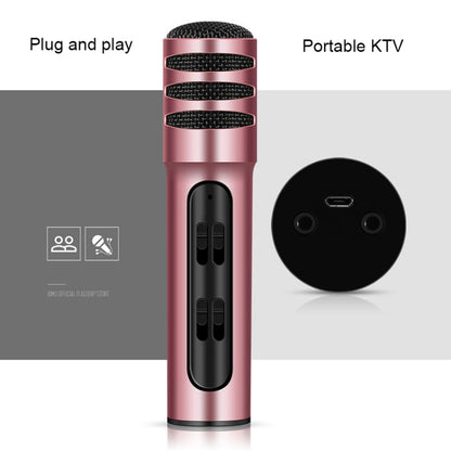 BGN-C7 Condenser Microphone Dual Mobile Phone Karaoke Live Singing Microphone Built-in Sound Card(Pink) - Microphone by buy2fix | Online Shopping UK | buy2fix