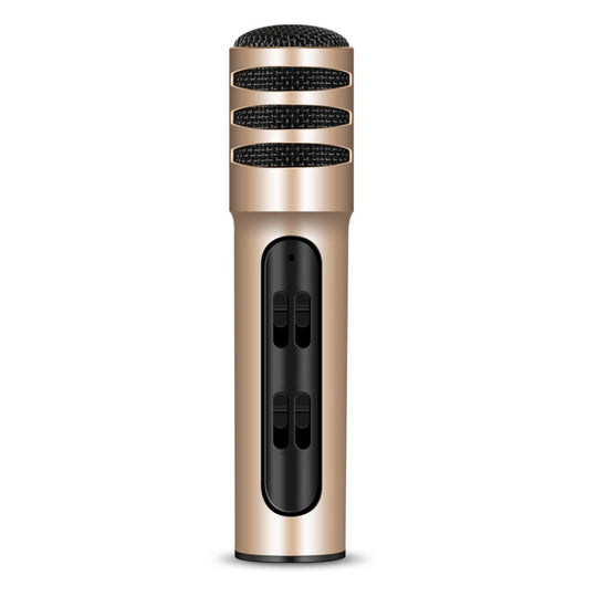 Microphone à condensateur BGN-C7 double téléphone portable karaoké microphone de chant en direct carte son intégrée (or)