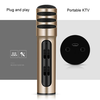 BGN-C7 Condenser Microphone Dual Mobile Phone Karaoke Live Singing Microphone Built-in Sound Card(Gold) - Microphone by buy2fix | Online Shopping UK | buy2fix