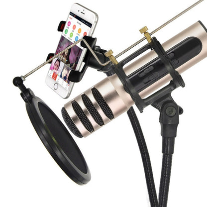 BGN-C7 Condenser Microphone Dual Mobile Phone Karaoke Live Singing Microphone Built-in Sound Card(Gold) - Microphone by buy2fix | Online Shopping UK | buy2fix