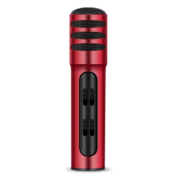 BGN-C7 Condenser Microphone Dual Mobile Phone Karaoke Live Singing Microphone Built-in Sound Card(Red) - Microphone by buy2fix | Online Shopping UK | buy2fix