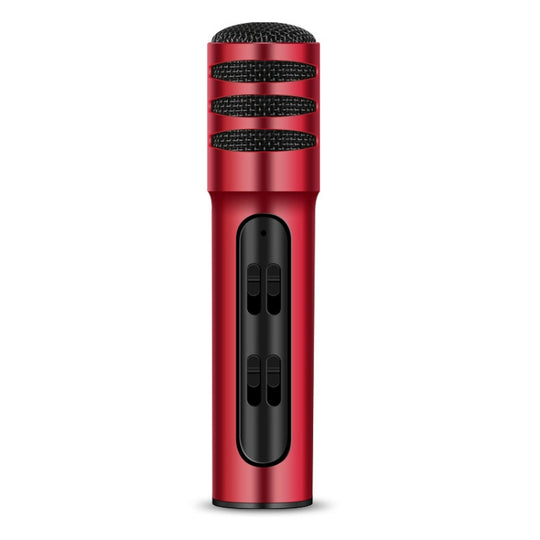 Microphone à condensateur BGN-C7 double téléphone portable karaoké microphone de chant en direct carte son intégrée (rouge)