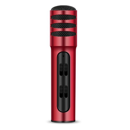 BGN-C7 Condenser Microphone Dual Mobile Phone Karaoke Live Singing Microphone Built-in Sound Card(Red) - Microphone by buy2fix | Online Shopping UK | buy2fix