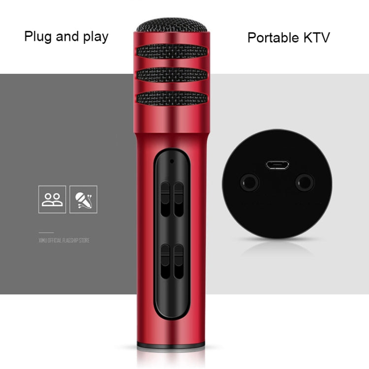 BGN-C7 Condenser Microphone Dual Mobile Phone Karaoke Live Singing Microphone Built-in Sound Card(Red) - Microphone by buy2fix | Online Shopping UK | buy2fix