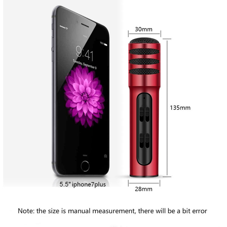 BGN-C7 Condenser Microphone Dual Mobile Phone Karaoke Live Singing Microphone Built-in Sound Card(Red) - Microphone by buy2fix | Online Shopping UK | buy2fix