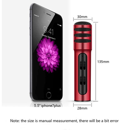 BGN-C7 Condenser Microphone Dual Mobile Phone Karaoke Live Singing Microphone Built-in Sound Card(Red) - Microphone by buy2fix | Online Shopping UK | buy2fix