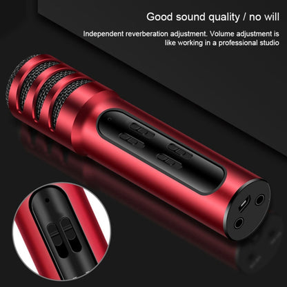BGN-C7 Condenser Microphone Dual Mobile Phone Karaoke Live Singing Microphone Built-in Sound Card(Red) - Microphone by buy2fix | Online Shopping UK | buy2fix