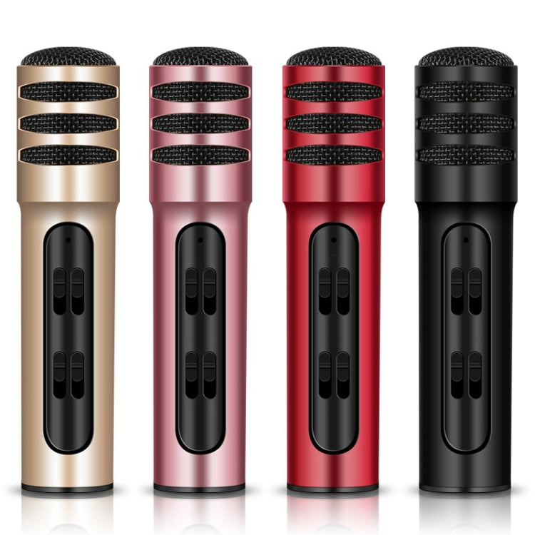 BGN-C7 Condenser Microphone Dual Mobile Phone Karaoke Live Singing Microphone Built-in Sound Card(Pink) - Microphone by buy2fix | Online Shopping UK | buy2fix