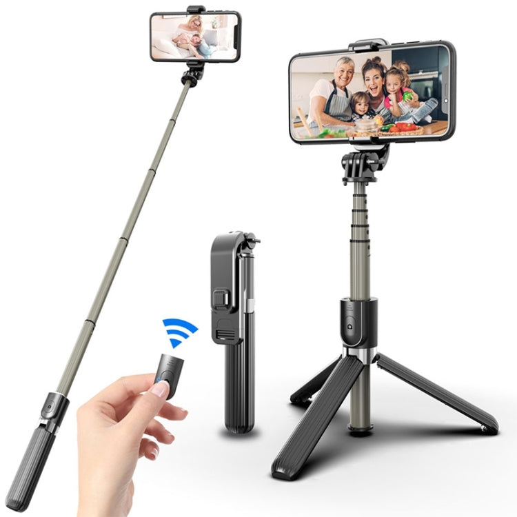 L03 Aluminum Alloy Foldable Bluetooth Tripod Selfie Stick (Black) - Selfie Sticks by buy2fix | Online Shopping UK | buy2fix