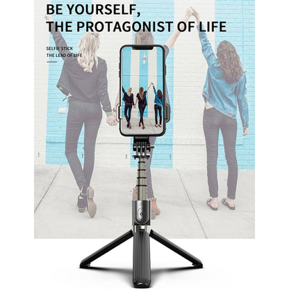 L03 Aluminum Alloy Foldable Bluetooth Tripod Selfie Stick (Black) - Selfie Sticks by buy2fix | Online Shopping UK | buy2fix