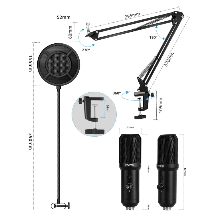 Yanmai Q10B USB Recording Microphone Kit - Microphone by Yanmai | Online Shopping UK | buy2fix