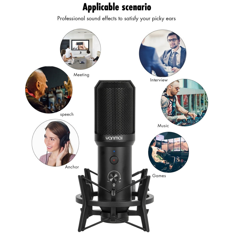 Yanmai Q10B USB Recording Microphone Kit - Microphone by Yanmai | Online Shopping UK | buy2fix