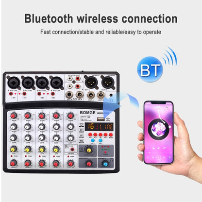 BMG-06D 6-channel Live Mixer Mobile Phone Bluetooth Sound Card Digital 16DSP Reverb Effect, EU Plug(White) - Live Sound Effects Processors by buy2fix | Online Shopping UK | buy2fix