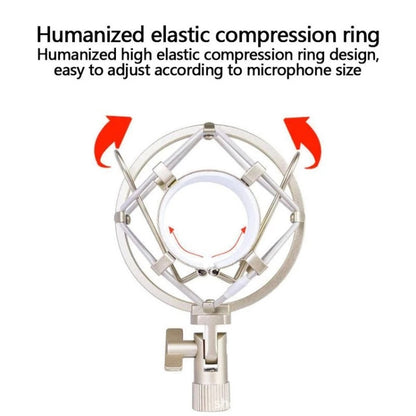Condenser Microphone 50mm Metal Shockproof Mount Holder (Silver) - Stand by buy2fix | Online Shopping UK | buy2fix