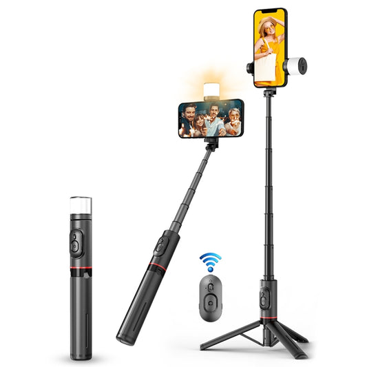 Q12s Bluetooth Remote Control Rotatable Fill Light Tripod Selfie Stick - Selfie Light by buy2fix | Online Shopping UK | buy2fix