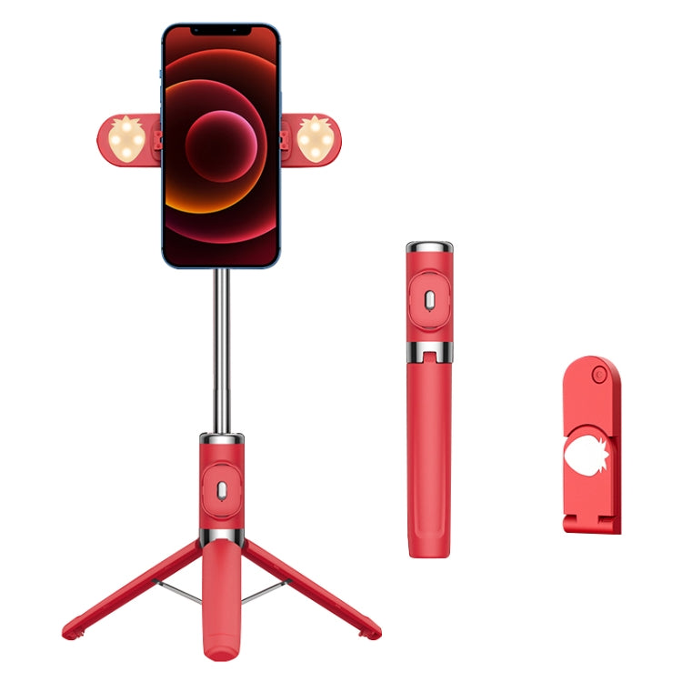 M01S Bluetooth Remote Control Dual Fill Light Tripod Selfie Stick (Red) - Selfie Light by buy2fix | Online Shopping UK | buy2fix