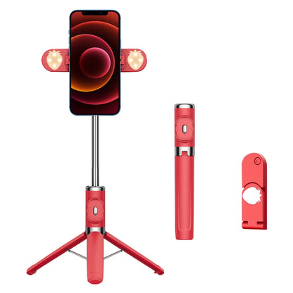 M01S Bluetooth Remote Control Dual Fill Light Tripod Selfie Stick (Red) - Selfie Light by buy2fix | Online Shopping UK | buy2fix