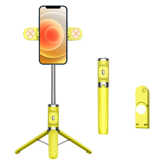 M01S Bluetooth Remote Control Dual Fill Light Tripod Selfie Stick (Yellow) - Selfie Light by buy2fix | Online Shopping UK | buy2fix