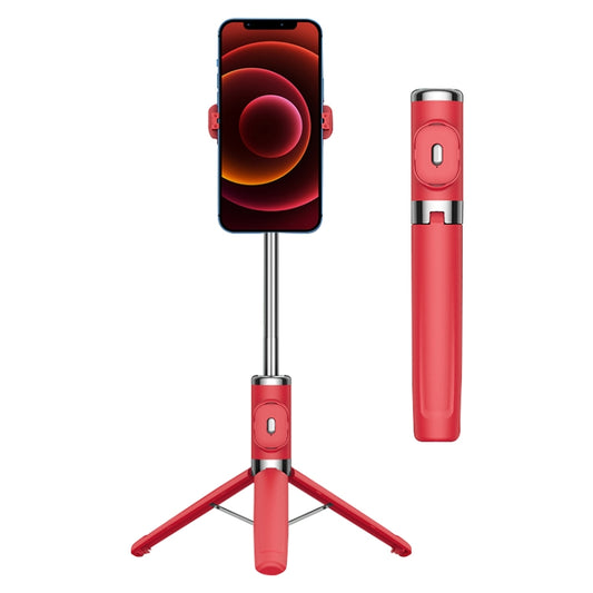 Bluetooth Remote Control Tripod Selfie Stick (Red) - Selfie Light by buy2fix | Online Shopping UK | buy2fix