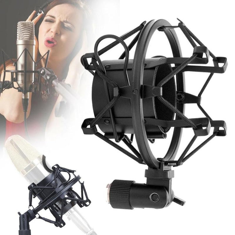 5 PCS Condenser Microphone 46mm Plastic Shockproof Mount Holder (Black) - Stand by buy2fix | Online Shopping UK | buy2fix
