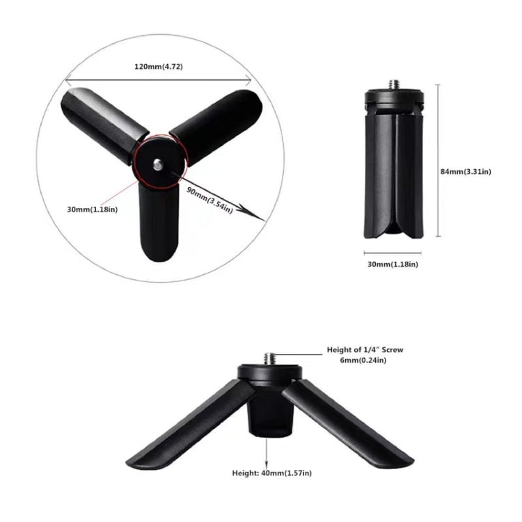 LUXCeO Portable Folding Plastic Tripod(Black) - Tripods by LUXCeO | Online Shopping UK | buy2fix