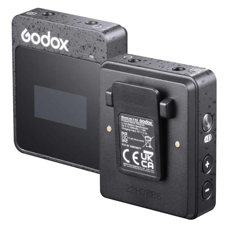 Godox MoveLink II M1 Wireless Lavalier Microphone System with Transmitters and Receiver for DSLR Cameras and Camcorders (Black) - Camera Microphone by Godox | Online Shopping UK | buy2fix
