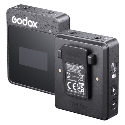 Godox MoveLink II M1 Wireless Lavalier Microphone System with Transmitters and Receiver for DSLR Cameras and Camcorders (Black) - Camera Microphone by Godox | Online Shopping UK | buy2fix