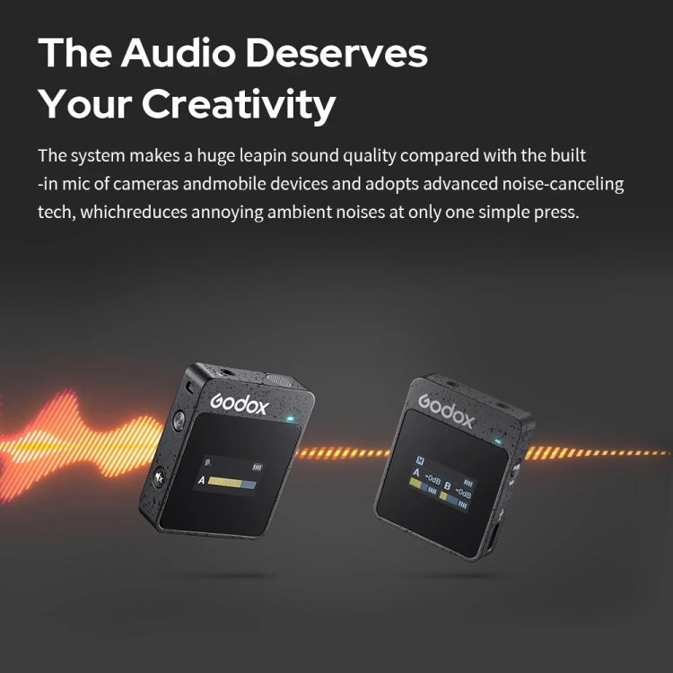 Godox MoveLink II M1 Wireless Lavalier Microphone System with Transmitters and Receiver for DSLR Cameras and Camcorders (Black) - Camera Microphone by Godox | Online Shopping UK | buy2fix