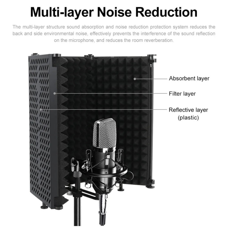 XTUGA P73 Foldable Recording Microphone Isolation Shield - Windshield by XTUGA | Online Shopping UK | buy2fix