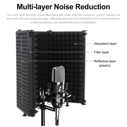 XTUGA P73 Foldable Recording Microphone Isolation Shield - Windshield by XTUGA | Online Shopping UK | buy2fix