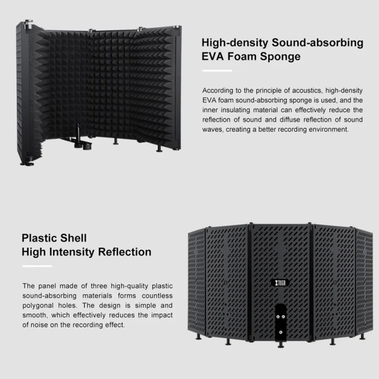 XTUGA P73 Foldable Recording Microphone Isolation Shield - Windshield by XTUGA | Online Shopping UK | buy2fix