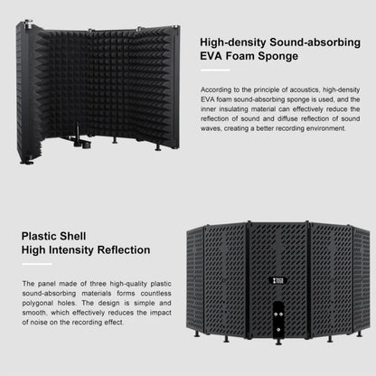 XTUGA P73 Foldable Recording Microphone Isolation Shield - Windshield by XTUGA | Online Shopping UK | buy2fix