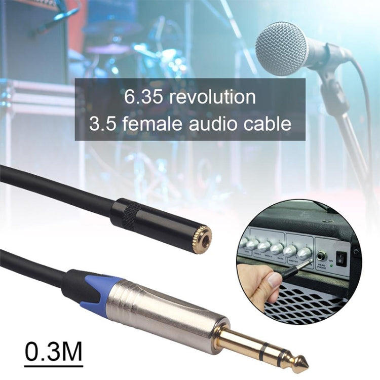 TC203NF03 6.35mm Male to 3.5mm Female Audio Cable, Length: 0.3m - Microphone Audio Cable & Connector by buy2fix | Online Shopping UK | buy2fix