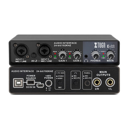 XTUGA E22 Audio Interface Professional Sound Card - Live Sound Effects Processors by XTUGA | Online Shopping UK | buy2fix