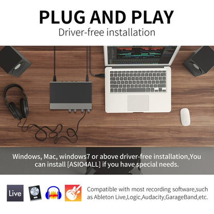 XTUGA E22 Audio Interface Professional Sound Card - Live Sound Effects Processors by XTUGA | Online Shopping UK | buy2fix