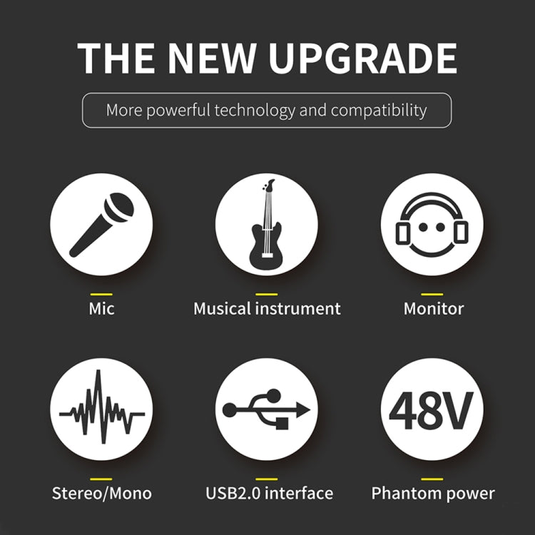 XTUGA E22 Audio Interface Professional Sound Card - Live Sound Effects Processors by XTUGA | Online Shopping UK | buy2fix