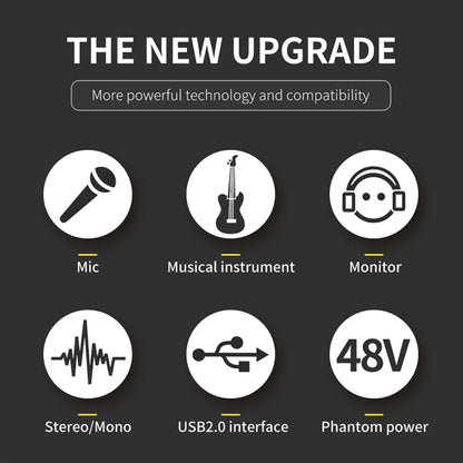 XTUGA E22 Audio Interface Professional Sound Card - Live Sound Effects Processors by XTUGA | Online Shopping UK | buy2fix