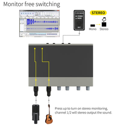 XTUGA E22 Audio Interface Professional Sound Card - Live Sound Effects Processors by XTUGA | Online Shopping UK | buy2fix