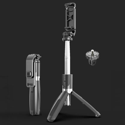 L02 100cm Multi-function Adjustable Bluetooth Self-timer Pole Tripod Selfie Stick (Black) - Selfie Sticks by buy2fix | Online Shopping UK | buy2fix
