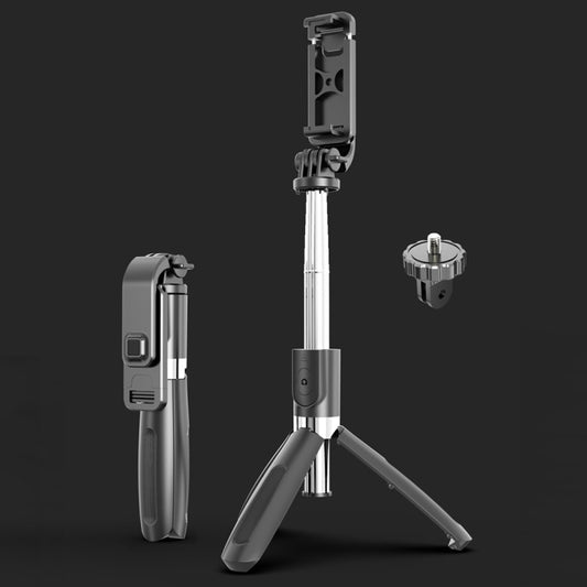 L02 100cm Multi-function Adjustable Bluetooth Self-timer Pole Tripod Selfie Stick (Black) - Selfie Sticks by buy2fix | Online Shopping UK | buy2fix