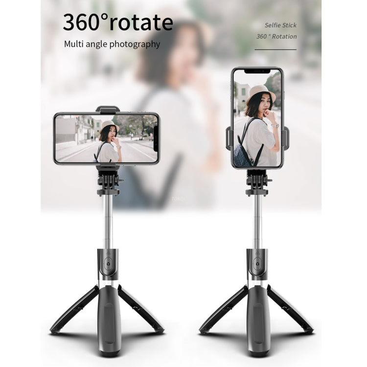 L02 100cm Multi-function Adjustable Bluetooth Self-timer Pole Tripod Selfie Stick (Black) - Selfie Sticks by buy2fix | Online Shopping UK | buy2fix
