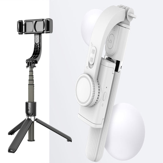 L08 Adjustable Gimbal Stabilize Bluetooth Self-timer Pole Tripod Selfie Stick(White) - Selfie Sticks by buy2fix | Online Shopping UK | buy2fix